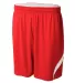 A4 Apparel N5364 Adult Performance Doubl/Double Re SCARLET/ WHITE front view