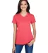 A4 Apparel NW3381 Ladies' Topflight Heather V-Neck SCARLET front view