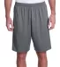 A4 Apparel N5005 Men's Color Block Pocketed  Short GRAPHITE/ BLACK front view