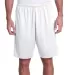 A4 Apparel N5005 Men's Color Block Pocketed  Short WHITE/ GRAPHITE front view