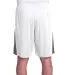 A4 Apparel N5005 Men's Color Block Pocketed  Short WHITE/ GRAPHITE back view