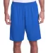 A4 Apparel N5005 Men's Color Block Pocketed  Short ROYAL/ GRAPHITE front view