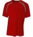 A4 Apparel NB3001 Boy's Spartan Short Sleeve Color SCARLET/ GRAPHIT front view