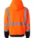 ML Kishigo JS102-103 Hi-Vis Hooded Full-Zip Sweats Orange back view