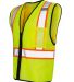 ML Kishigo 1527-1528 Economy Vest with Contrast Zi in Lime