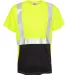 ML Kishigo 9162 Black Bottom Class 2 T-Shirt Lime front view