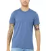 BELLA+CANVAS 3413 Unisex Howard Tri-blend T-shirt in Blue triblend front view