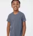 Tultex 265 - Youth Poly-Rich Blend Tee in Heather navy front view
