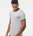 Tultex 246 / Unisex Fine Jersey Ringer Tee in Heather grey/ heather charcoal side view