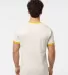 Tultex 246 / Unisex Fine Jersey Ringer Tee in Vintage white/ mellow yellow back view