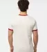 Tultex 246 / Unisex Fine Jersey Ringer Tee in Vintage white/ rio red back view