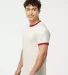 Tultex 246 / Unisex Fine Jersey Ringer Tee in Vintage white/ rio red side view