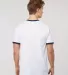 Tultex 246 / Unisex Fine Jersey Ringer Tee in White/ navy back view