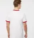Tultex 246 / Unisex Fine Jersey Ringer Tee White/ Red back view