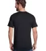 Hanes W110 Workwear Short Sleeve Pocket T-Shirt in Black back view
