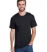 Hanes W110 Workwear Short Sleeve Pocket T-Shirt in Black front view