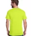 Hanes W110 Workwear Short Sleeve Pocket T-Shirt in Safety green back view