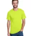 Hanes W110 Workwear Short Sleeve Pocket T-Shirt in Safety green front view