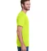 Hanes W110 Workwear Short Sleeve Pocket T-Shirt in Safety green side view