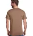 Hanes W110 Workwear Short Sleeve Pocket T-Shirt in Army brown back view