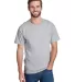Hanes W110 Workwear Short Sleeve Pocket T-Shirt in Light steel front view