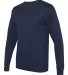 Hanes W120 Workwear Long Sleeve Pocket T-Shirt Navy side view