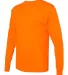 Hanes W120 Workwear Long Sleeve Pocket T-Shirt Safety Orange side view