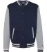 Champion Clothing CO100 Unisex Bomber Jacket Navy/ Oxford Grey front view