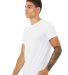 Bella + Canvas 3001CVC Unisex Short Sleeve Heather in Solid wht blend side view