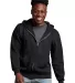 Russel Athletic 697HBM Dri Power® Hooded Full-Zip in Black front view