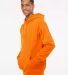 IND4000 Independent Trading Co. Heavyweight hoodie in Safety orange side view
