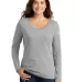 Nike BQ5235  Ladies Core Cotton Long Sleeve Scoop  Dark Grey Hthr front view