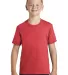 Port & Company PC455Y Youth Fan Favorite Blend Tee Brt Red Hthr front view