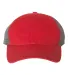Richardson Hats 111 Garment-Washed Trucker Cap in Red/ charcoal front view