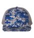 Richardson Hats 112P Patterned Snapback Trucker Ca in Royal digital camo/ charcoal front view