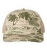 Richardson Hats 112P Patterned Snapback Trucker Ca in Island print loden/ khaki front view