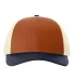 Richardson Hats 115 Low Pro Trucker Cap in Dark orange/ birch/ patriot blue front view