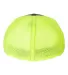 Richardson 110 Fitted Trucker Hat with R-Flex in Charcoal/ neon yellow back view