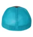 Richardson 110 Fitted Trucker Hat with R-Flex in Charcoal/ neon blue back view