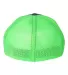 Richardson 110 Fitted Trucker Hat with R-Flex in Charcoal/ neon green back view