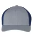 Richardson 110 Fitted Trucker Hat with R-Flex in Heather grey/ royal front view