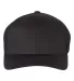 Richardson 110 Fitted Trucker Hat with R-Flex in Black front view