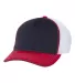 Richardson Hats 172 Fitted Pulse Sportmesh Cap wit Navy/ White/ Red Tri side view