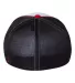 Richardson Hats 172 Fitted Pulse Sportmesh Cap wit White/ Black/ Red Tri back view