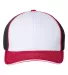 Richardson Hats 172 Fitted Pulse Sportmesh Cap wit White/ Black/ Red Tri front view