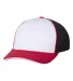 Richardson Hats 172 Fitted Pulse Sportmesh Cap wit White/ Black/ Red Tri side view