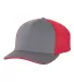 Richardson Hats 172 Fitted Pulse Sportmesh Cap wit Charcoal/ Red Split side view