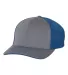 Richardson Hats 172 Fitted Pulse Sportmesh Cap wit Charcoal/ Royal Split side view