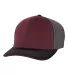 Richardson Hats 172 Fitted Pulse Sportmesh Cap wit Maroon/ Charcoal/ Black Tri side view