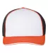 Richardson Hats 172 Fitted Pulse Sportmesh Cap wit White/ Black/ Orange Tri front view